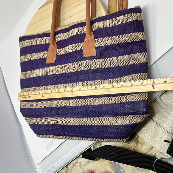 Shebobo Raffia Tote with Leather Handles - Picture 6 of 8